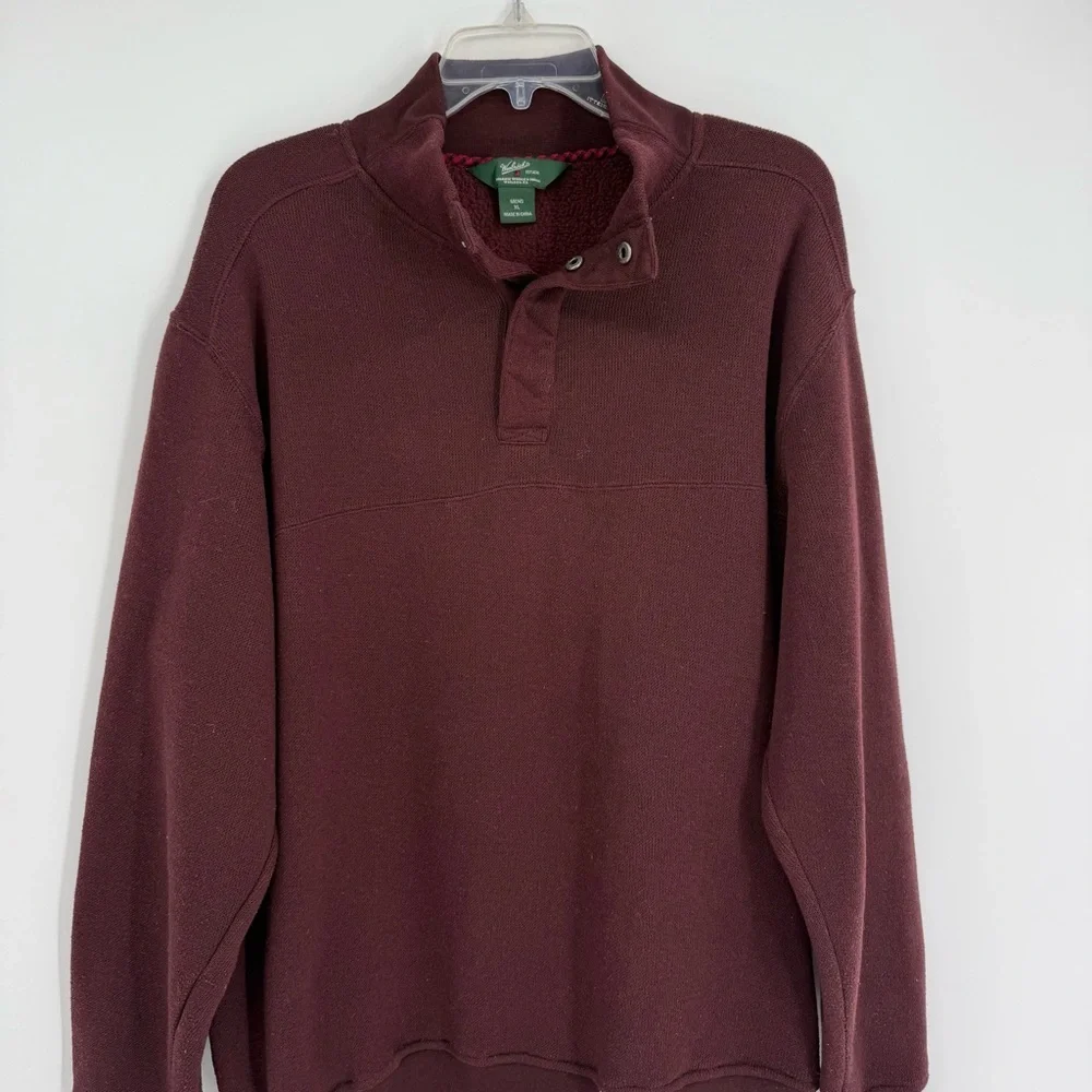 Woolrich Sweater Mens XL Long Sleeve 1/4 Snap Pullover Outdoors Fleece